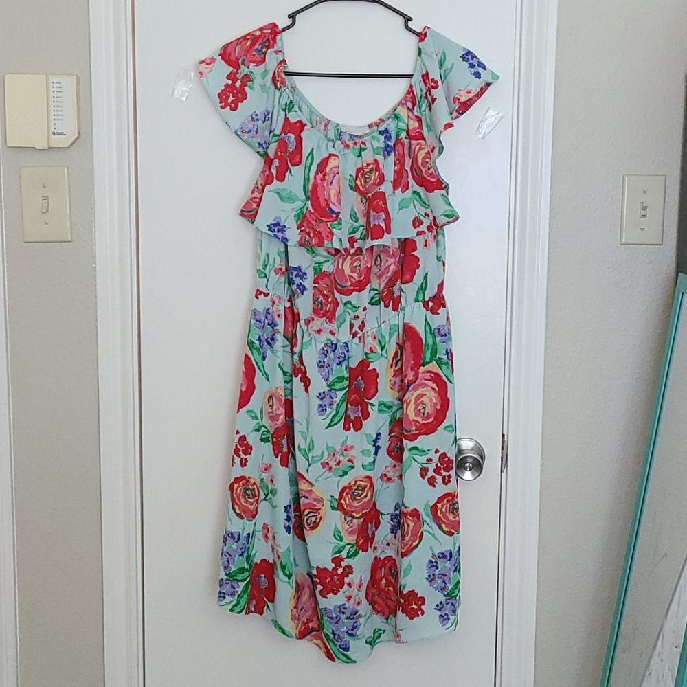 Floral off shoulder dress